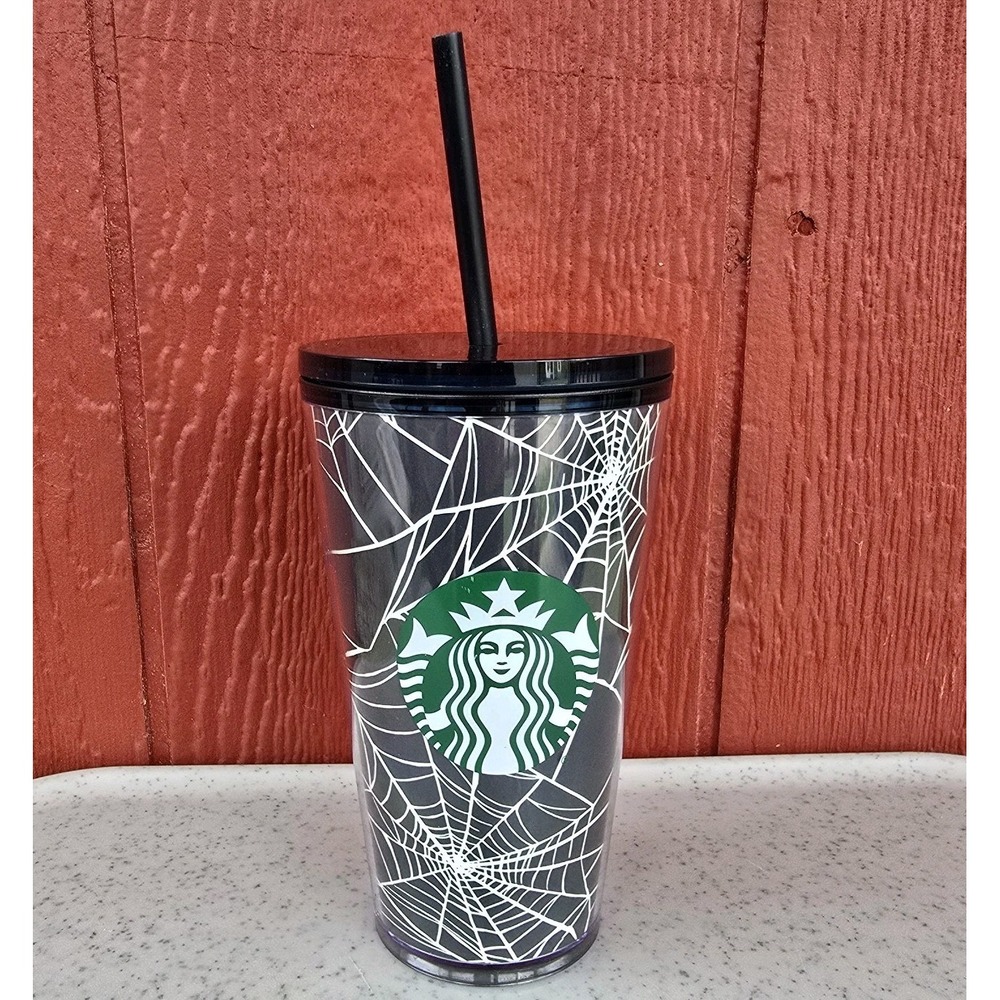 Starbucks Halloween 2021 Glow-In-The-Dark Spider Web 16 oz.  Tumbler